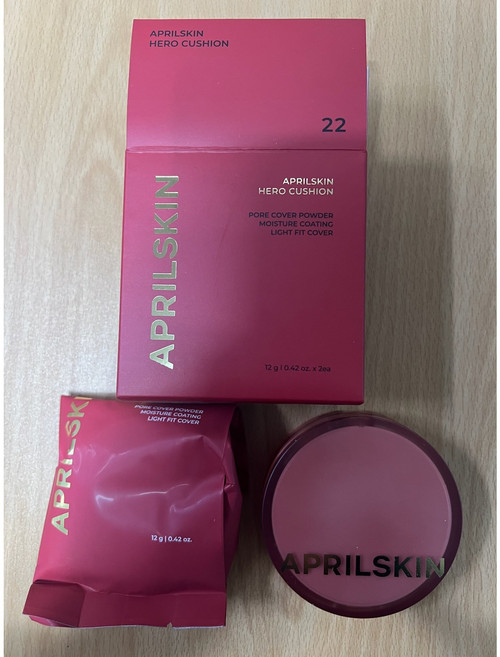 에이프릴스킨 신상쿠션 히어로 쿠션 (본품 + 리필), 22호 핑크베이지, 1개