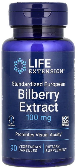 아이허브 라이프익스텐션 표준화된 유러피안 빌베리 추출물 베지 캡슐 해외직구 100mg 90정, 1개 - 쿠팡
