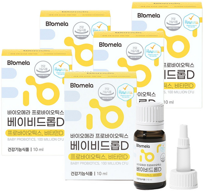 바이오메라 프로바이오틱스 베이비드롭D 아기 비타민D 액상 유산균 10ml 5개