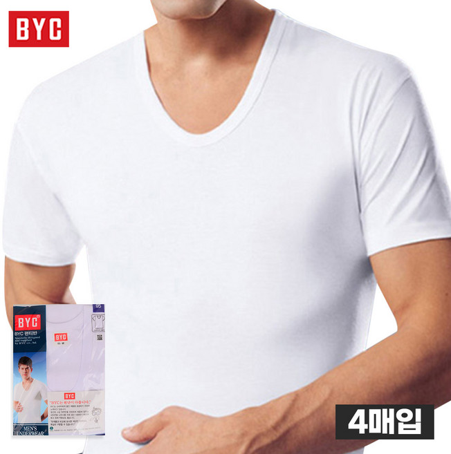 BYC 비와이씨 반팔런닝 순면100% BYCMZ1903 -4매입