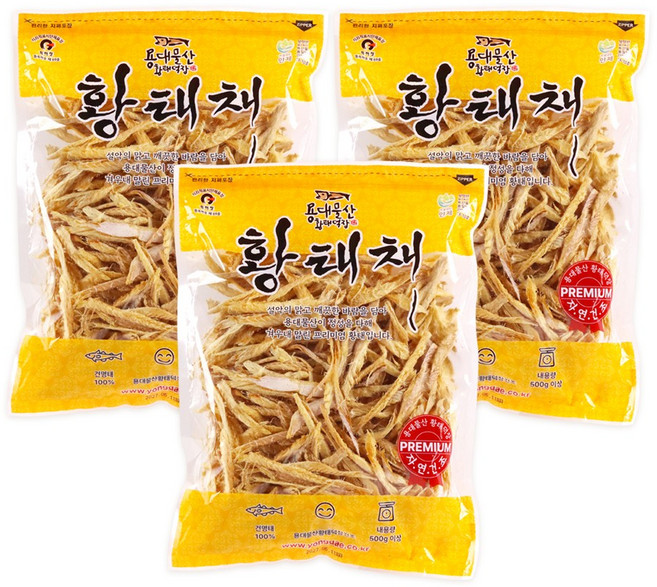 [하늘태]용대리 황태채 500g, 3개