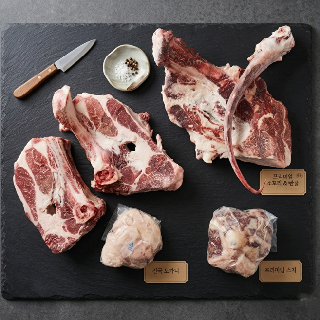 (한마음 미트)국내산 원기 회복을 위한 한우 명품 보양 세트 소꼬리 반골 도가니 스지 10KG (냉동), 1개