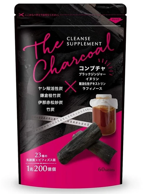 클렌즈 서플리먼트 THE CHARCOAL 숯 다이어트 사프리 유산균 1조200억개 콤부처 60알, 1개, 60정 - 쿠팡