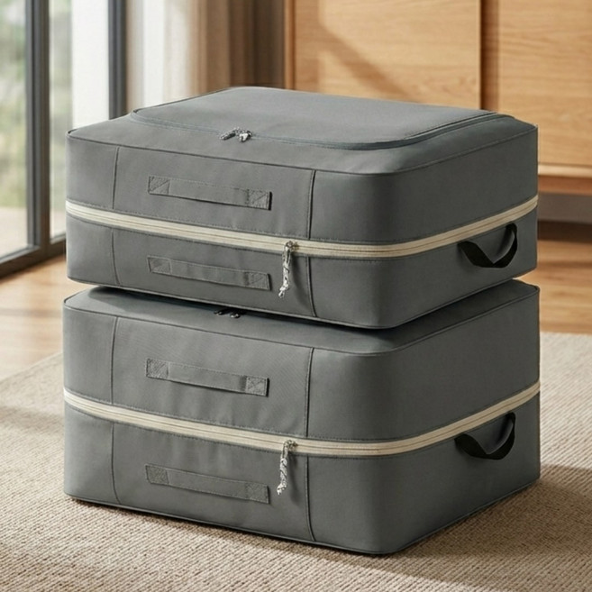 스미제작 이불 압축 파우치 압축팩 정리 보관, 2개, 그레이