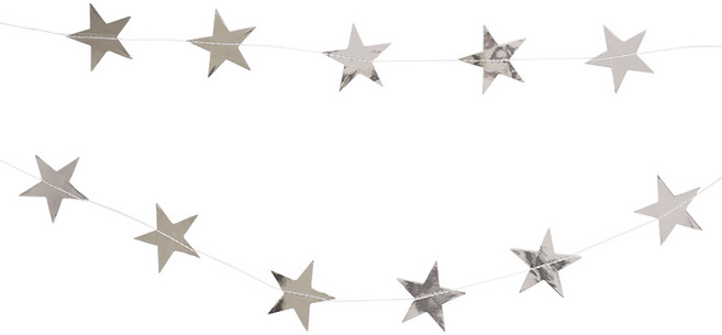 파티짱 별가랜드 S사이즈 파티 장식, 실버, 1개