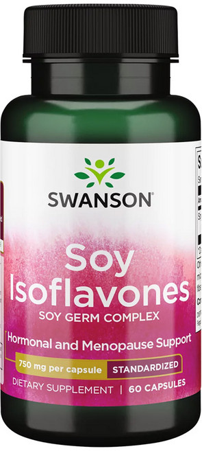 스완슨 Swanson 소이 이소플라본 750mg 60캡슐 우먼 대두 이소플라본, 기본, 1개, 60정