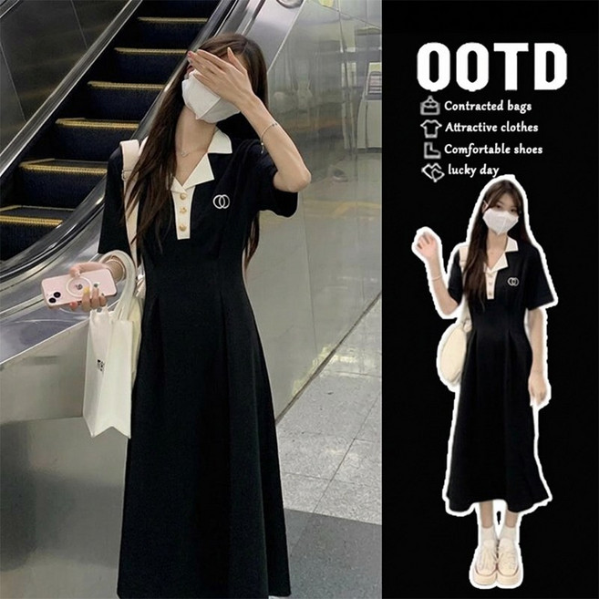 ANYOU 여성 여름 원피스 반팔 베이직 루즈핏 원피스 롱원피스