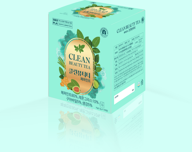 상쾌한 페퍼민트 고품격 친환경티백 클린뷰티티, 1박스, 10개입, 1.5g