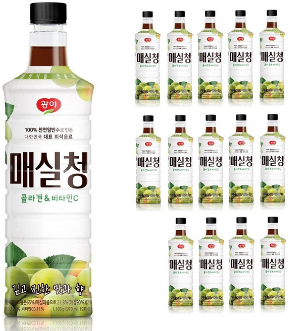 광야 늘감사 매실청 베이스 (970ml x 15개), 970ml, 15개