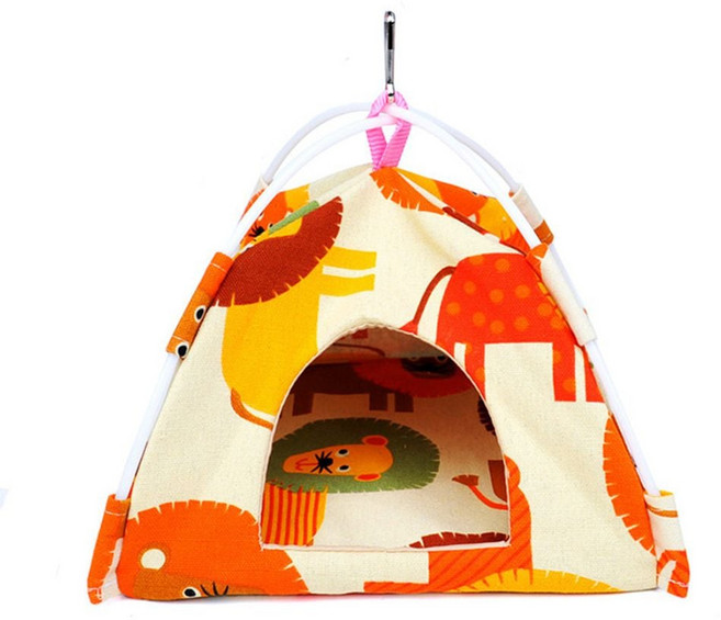 샬라라 앵무새 텐트 삼각텐트 방수 새집 보온 캔버스 둥지 새장 은신처 중형, 중, 중