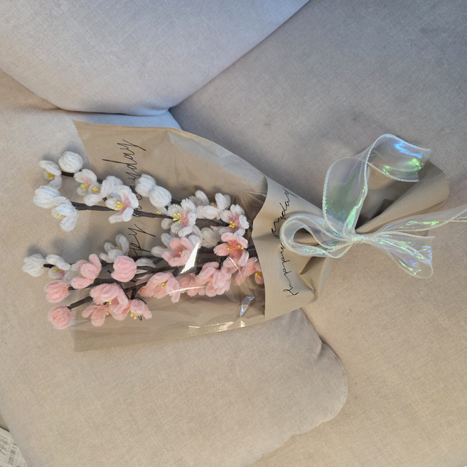 [자체동영상 제공] 헬로우하비 모루 꽃다발 만들기 DIY키트 세트, 5. 벚꽃, 1세트