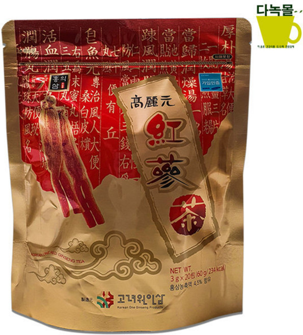 고려원 홍삼차 20포, 20개입, 1개, 3g