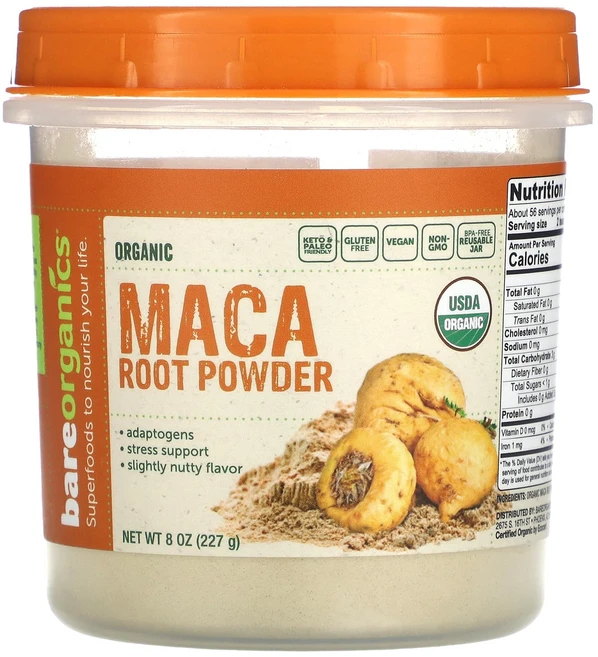 몸관리하세요 겨울입니다 BareOrganics 유기농 마카 뿌리 분말 227g(8oz) 특별관리진행, BareOrganics유기농마카뿌리분말227g8oz, 227g, 1개 - 쿠팡