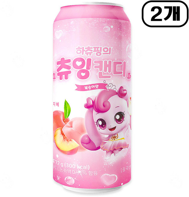 프린세스 캐치티니핑 하츄핑의 츄잉캔디 복숭아맛, 72g, 2개, 오렌지