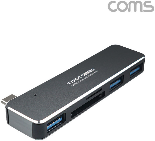 IF829 C타입 USB3.0 허브 3포트 & 카드리더기 SD TF, 1개