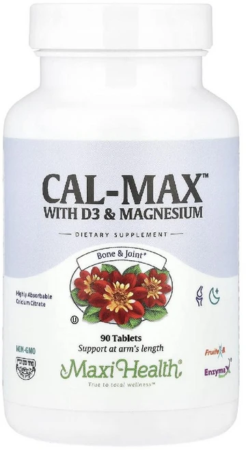 맥시헬스 구연산 칼슘 1000mg 비타민D3 마그네슘 함유 Cal-Max 타블렛 90정, 1개 - 쿠팡