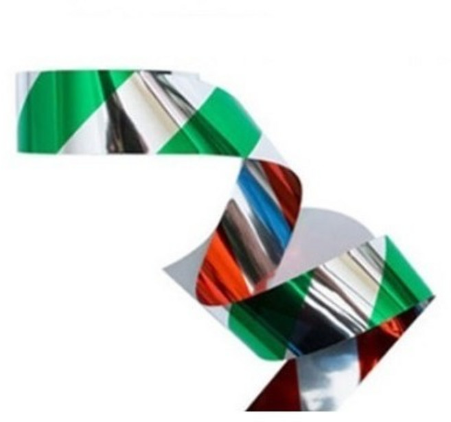 驅鳥彩帶 反光 會場佈置 餐廳裝飾 農場/果園, 綠銀 (長100公尺，寬2.4公分), 1個