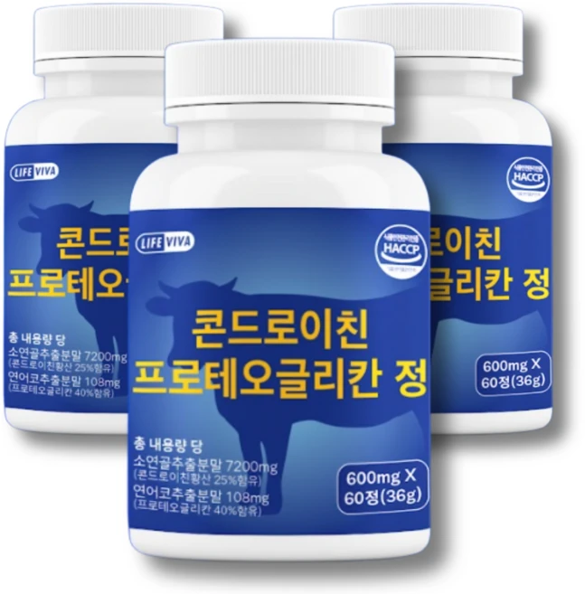 라이프비바 척추 협착 허리재건 콘드로이친 프로테오글리칸 식약처, 3개 - 쿠팡