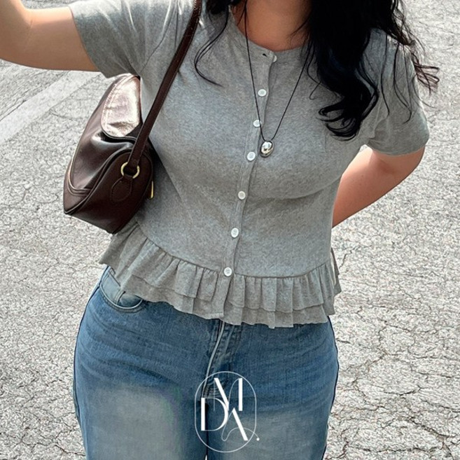 (DM)로안면미니프릴반팔가디건JCT