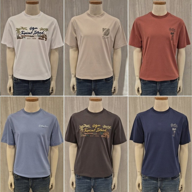 올젠 2026 S/S 신상품 남성 소로나 그래픽 라운드 티셔츠 ZG2R1213 7종택1 528345