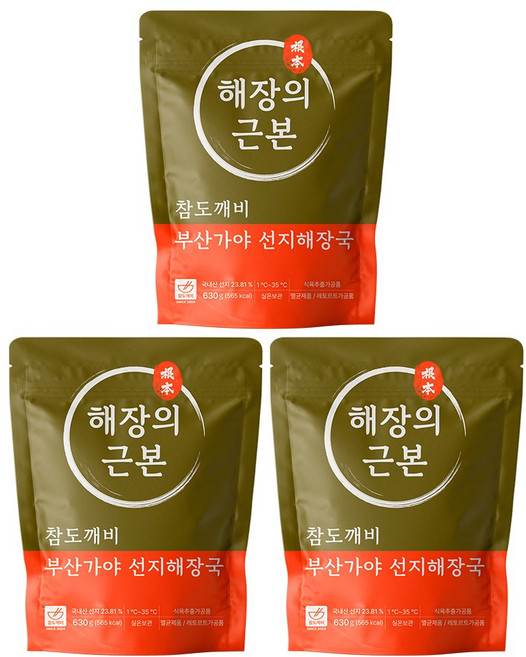 참도깨비 부산 가야 선지해장국, 3개, 630g