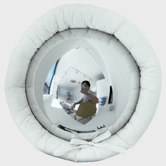 미호미두_MIHOMIDU fisheye Black cushion mirror 블랙쿠션거울, 화이트