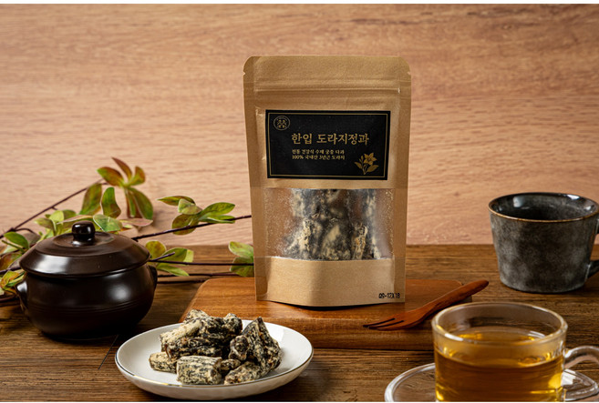 [건강간식/여주도라지형제] 국산 콩고물 한입 도라지정과, 1개, 300g