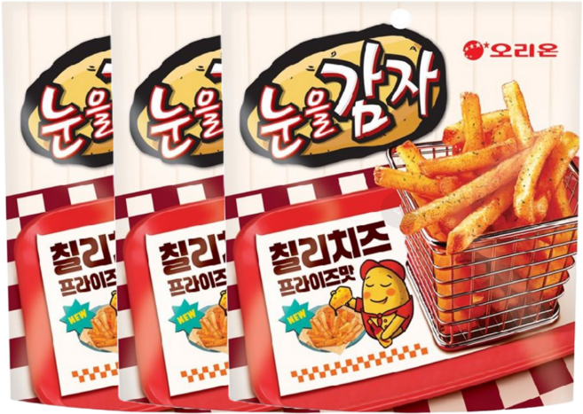 생감자스틱에 칠리양념과 치즈가루를 더한 눈을감자 칠리치즈 프라이즈맛, 96g, 3개