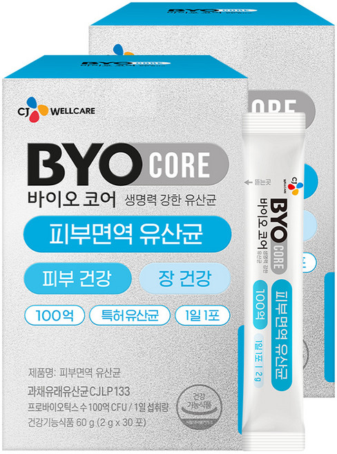 BYO 코어 피부면역 유산균 30p, 60g, 2개