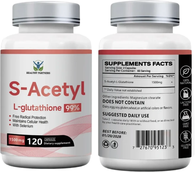 고함량 S 아세틸 L 글루타치온 1500mg NAC 대체성분, 5개, 120정 - 쿠팡