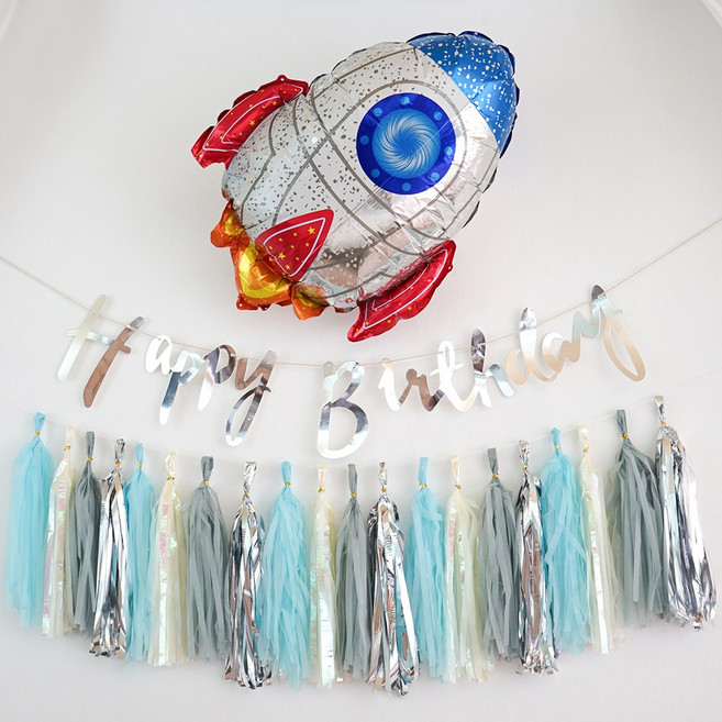 파티 풍선 태슬 생일 종이 가랜드, 6.아이보리