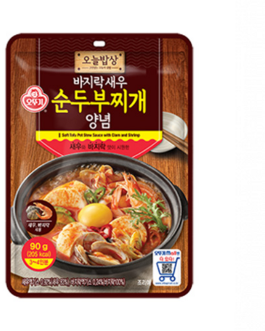 오뚜기 바지락 새우 순두부 찌개 양념, 90g, 25개