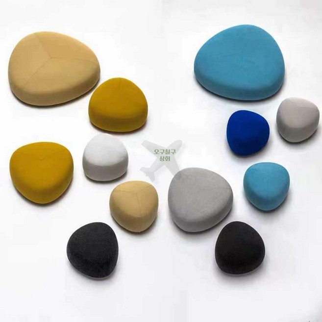 조약돌 스툴 의자 로비 대기실 인테리어 소파 카페 면과 리넨 옐로우 트럼펫, 1개