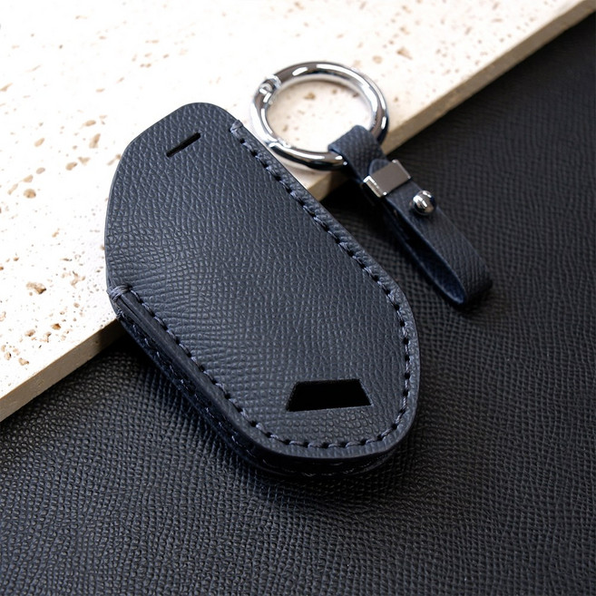 트니르 기아 호환 차 키케이스 더뉴 쏘렌토 스포티지 카니발 더뉴 K5 EV6 EV3 K8 신형 7버튼 9버튼 천연 소가죽 + 키링 키홀더 선물박스, 기아O타입(7버튼), 다크네이비