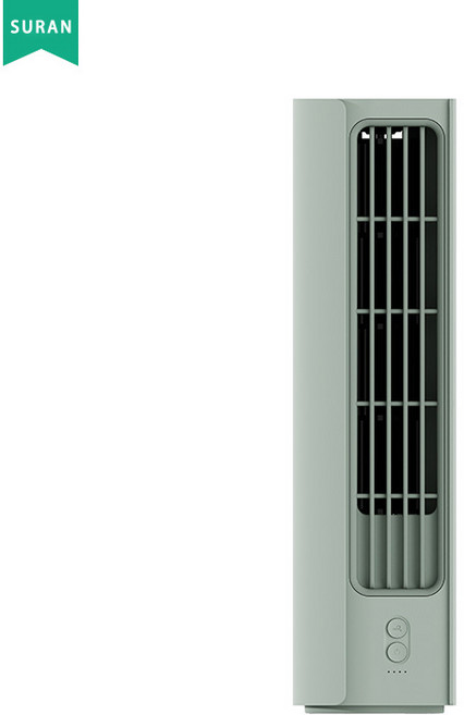 수란 미니 창문형에어컨 이동식에어컨 무선선풍기, 35 * 8.5 * 8.5cm, 그린