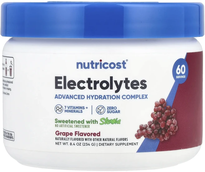 효과가 좋은 Nutricost 전해질 고급 수분 복합체 포도 234g(8.4oz) 최저가격, 234g, 1개 - 쿠팡