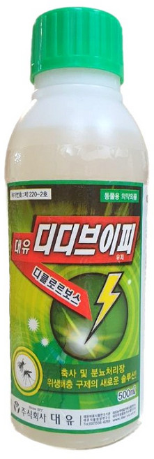 대유 디디브이피 500ml 축사 모기 파리 방역 살충제 연막 구더기 퇴치 해충 제거 약 화장실 소독, 1개