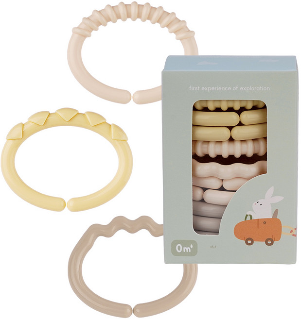 아이블린 유아용 고리 장난감 치발기 손감각 장난감, 1세트, 코지, 12P