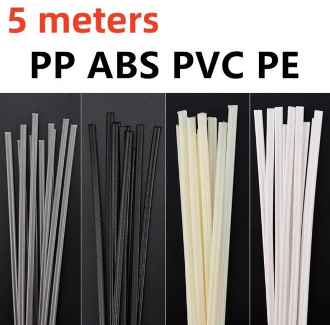 5x2.5mm 5m 블랙 PP/ABS/PVC/PE 플라스틱 용품 자동차 수리 화이트 용접건 용접 범퍼 용접봉 스틱, [01] 5 Meters, [02] PP  White, 1개, 01 5 Meters