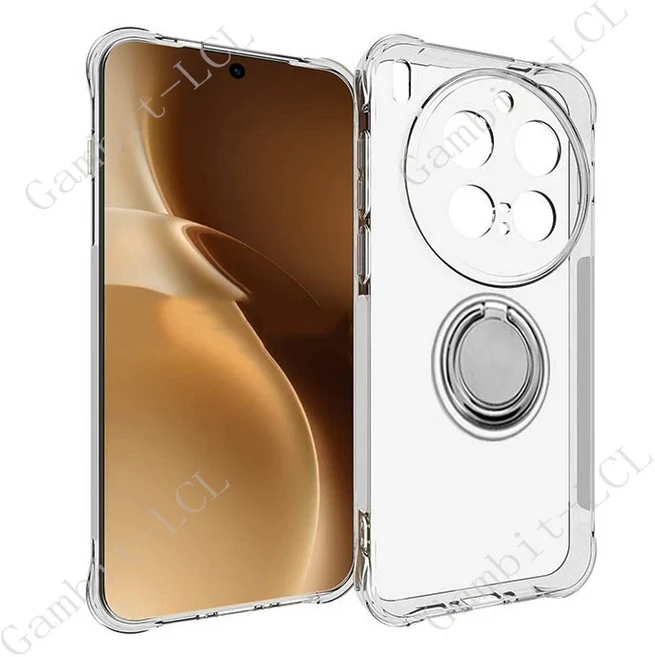 비보 X300 프로 VivoX300 X300Pro V2502A 백 링 홀더 브래킷 폰 케이스 스마트폰 TPU 소프트 커버, 02 Vivo X300, 02 Ring Case Clear