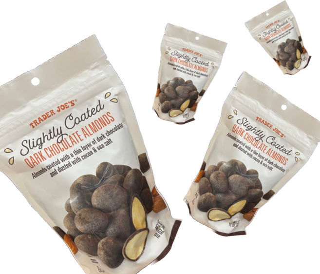 트레이더조 슬라이틀리 코티드 다크 초콜릿 아몬드, 283g, 4개