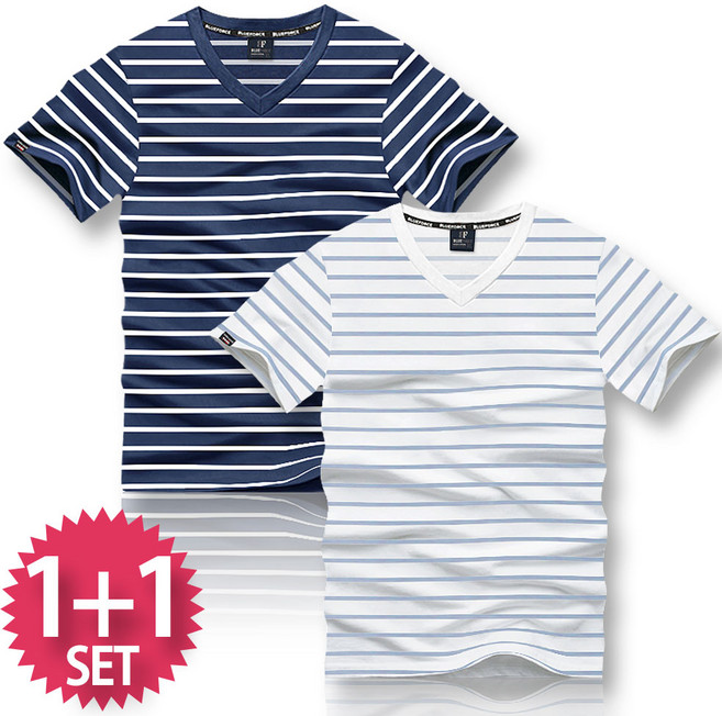 블루포스 델르벨 브이넥 반팔티 1+1 세트 [2장 묶음] 티셔츠 [국내생산]