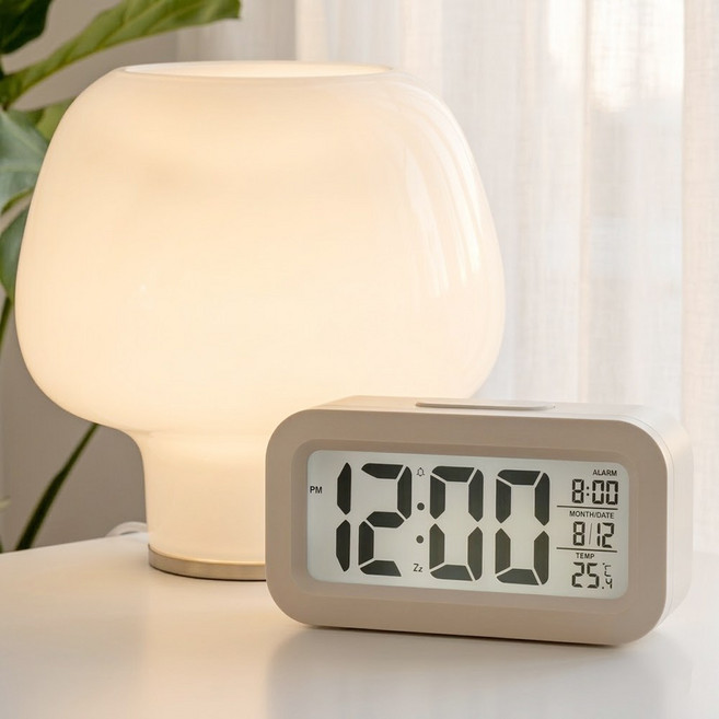 제롯 디지털 알람 탁상 시계, 화이트 1개