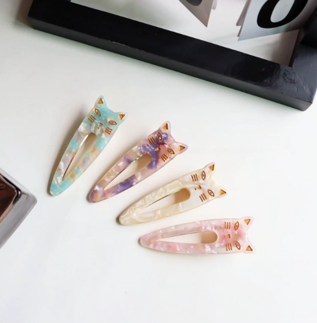 도치코 고급 프랑스핀 고양이머리핀 헤어핀 집게핀 앞머리핀 옆머리핀 삔