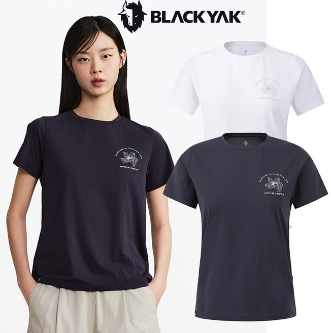 블랙야크 여성 플라워 그래픽 반팔티 1BYRTMU508