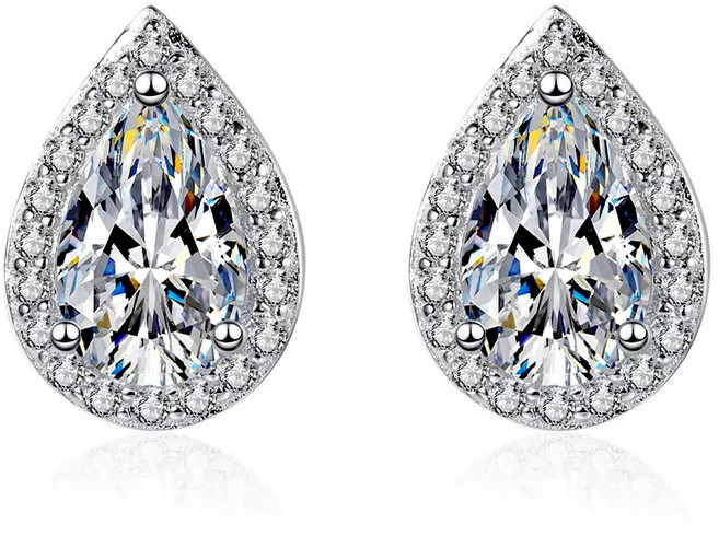 시르겜스 모이사나이트 1캐럿 물방울 모조 다이아몬드 귀걸이 XDMSZ-008