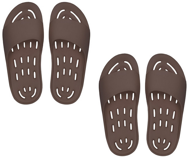 까발로 문에안걸리는 남녀공용 욕실화 물빠짐 경량 EVA 화장실슬리퍼 CA008 1+1, 2개, 초코