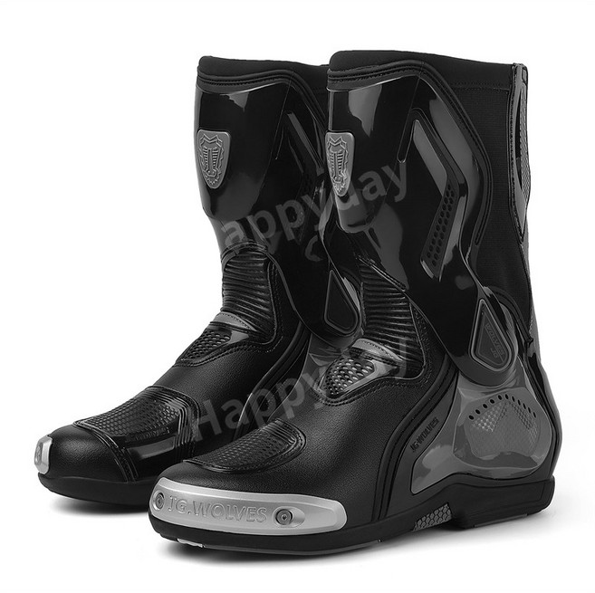 레이싱 티타늄 합금 오토바이 바이크 부츠, 블랙그레이
