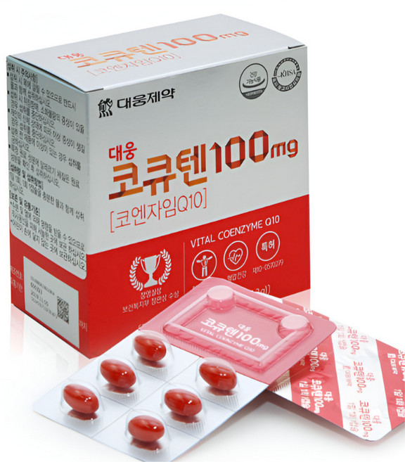 대웅 코큐텐 코엔자임q10 100mg 60캡슐+약통 높은혈압 큐텐 코엔자 임q10 약국, 60정, 1박스