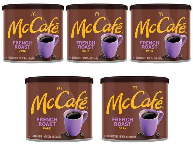 McCafe 맥카페 프렌치 로스트 다크 로스트 그라운드 분쇄커피 822g, 5개